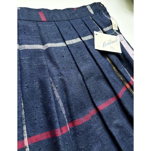 VTG Plaid Pleated Skirt Navy Blue Talbots Grunge Academia Preppy Size 16 (M/L) - Picture 5 of 10